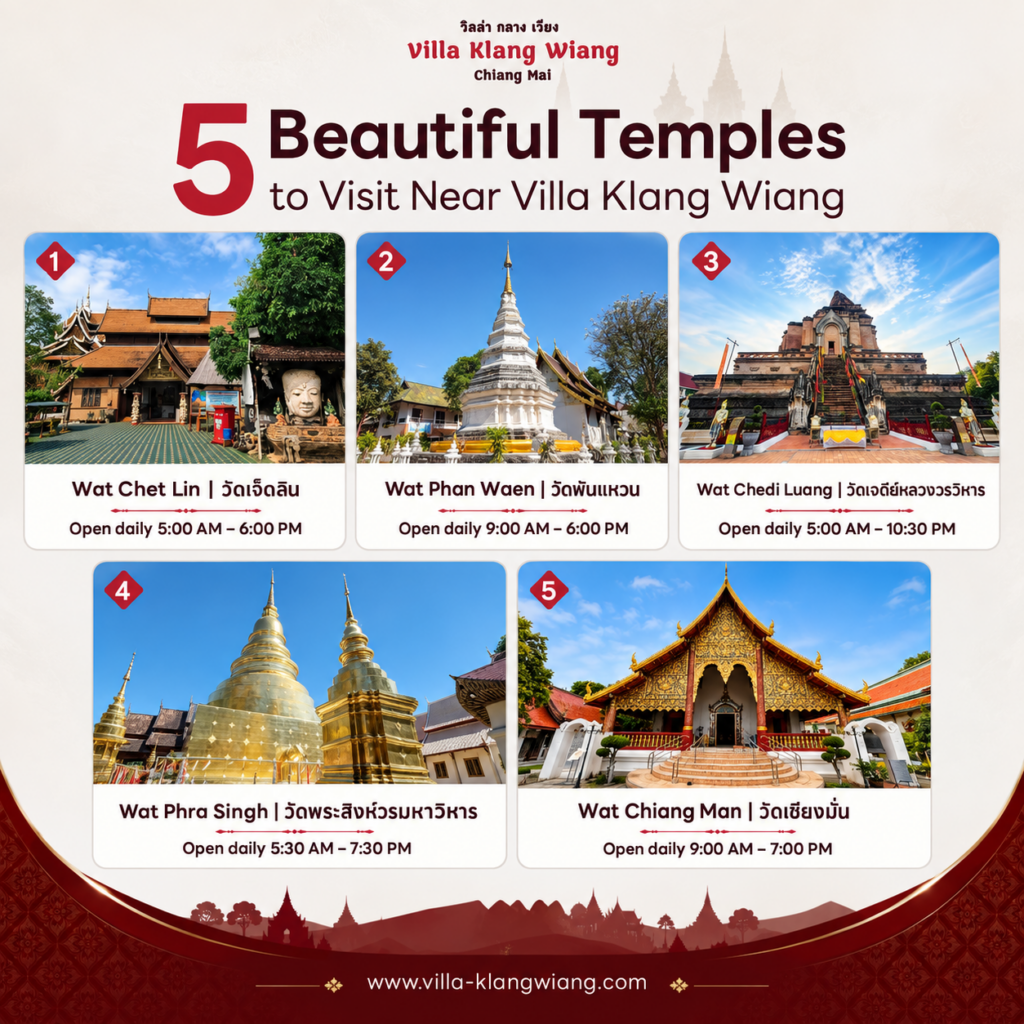 5 Beautiful Temples to Visit Near Villa Klang Wiang